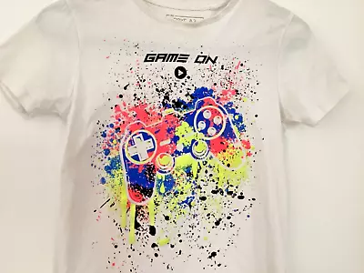 Buy Boys Game On Nintendo White Textured Print TShirt From Next Age 8 Years • 2.99£