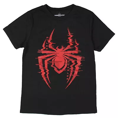 Buy Marvel Spider-Man Boy's Miles Morales Glitch Logo Graphic T-Shirt (2X-Small) • 11.77£
