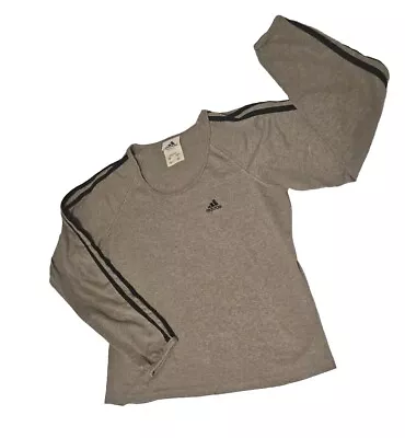 Buy Adidas Long Sleeve Athletic Logo Shirt Womens Medium Gray Gym Work Out Top  • 13.23£