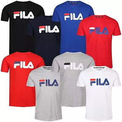 Buy New Mens Fila T Shirt Short Sleeve Crew Round Neck Printed Logo Top Cotton Tee • 9.99£