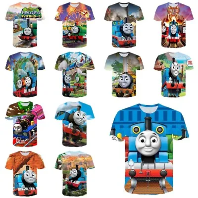 Buy Boys Girls 3D Thomas & Friends Cartoon Casual Short Sleeve T-Shirt Tee Top Gift • 6.96£