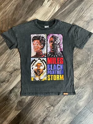 Buy Miles Morales Black Panther Storm Marvel Boy's T-Shirt Grey Size S • 12.49£