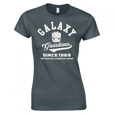 Buy Guardians Of The Galaxy  New College Logo  Ladies Skinny Fit T-shirt • 12.99£
