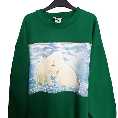 Buy Vintage Polar Bear Graphic Print Sweatshirt Christmas Festive Sweater Large • 19.95£