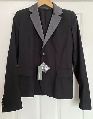 Buy DIESEL Black Gold Label Womens Black Blazer Smart Casual Jacket Size M/UK 10 NEW • 22£