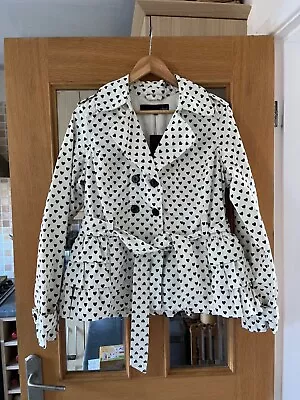 Buy Brand New Next Ladies Cream Heart Patterned Layered Jacket Size 14 • 12.99£