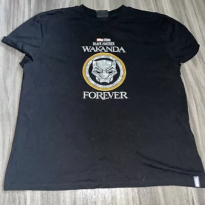 Buy Primark Marvel Studios Wakanda Forever Black T-Shirt Black Panther UK Size XL • 13.50£