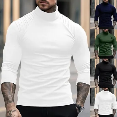 Buy 1pc T-Shirt Casual Fitness Shirts Fold T-Shirts High Collar Raglan Sleeve Hot • 21.68£
