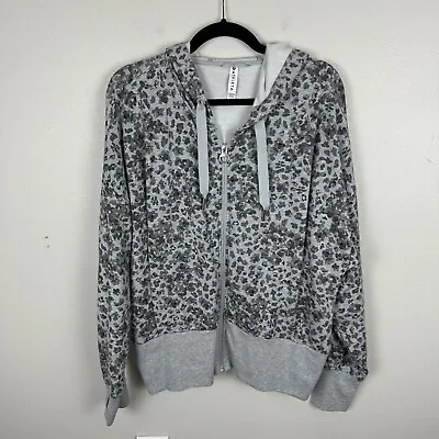 Buy Athleta Balance Hoodie Sweatshirt Womens XL Grey Printed Full Zip Stretch Hooded • 32.96£