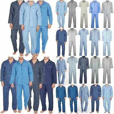 Buy New Mens Stripes Traditional Dots Front Collar Sleep Suit Pyjamas Pj Co-ord Set • 7.99£