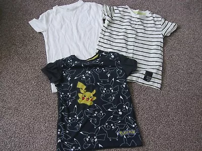 Buy Boys T -shirts Including 1 Pokemon/Pikachu To Fit 9 - 10 Years • 3£