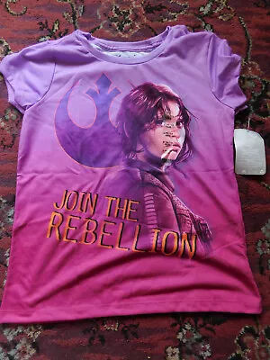 Buy Star Wars Rogue One Jynn Erso Join Rebllion T-shirt L Size 10 - 12 • 12.50£