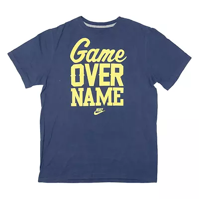 Buy NIKE Game Over Name Mens T-Shirt Blue L • 9.99£