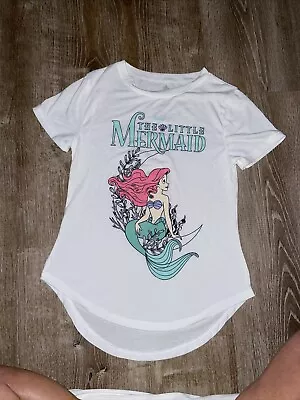 Buy The Little Mermaid Womens Large T-shirt Disney Thin Cream Stretch Ariel Princess • 9.12£