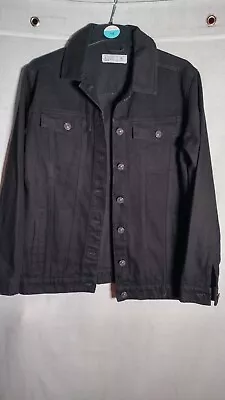 Buy Ladies Black Denim Bomber Jacket By Denim 365. Size 12 • 5£