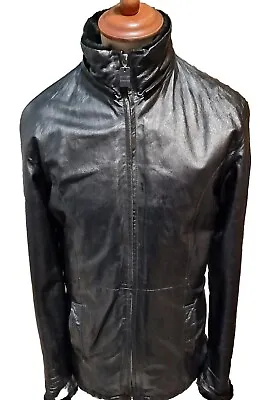 Buy James & John Of Italy 'Extasy' Black Fur Lined Full Zip Leather Jacket Medium  • 30£