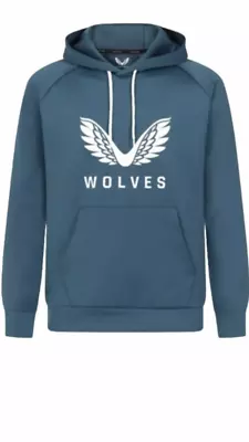 Buy Wolves  Mens Players Travel Hoodie Petrol / White Wolverhampton Wanderers Bnwt • 19.99£