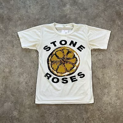 Buy Vintage Stone Roses Tshirt Mens XS Tour Graphic Tee Crew Neck Single Stitch 90s • 44.99£
