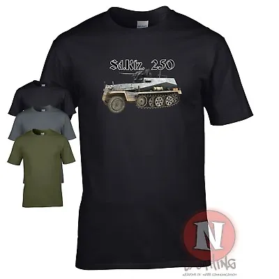 Buy Sd Kfz 250 German Halftrack WW2 Military Armour T-shirt World Of War Tanks • 14.99£