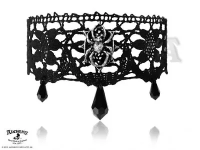 Buy Alchemy Arachnathea Lace Choker Necklace Pendants Pewter Gothic Jewelry - New • 28.42£