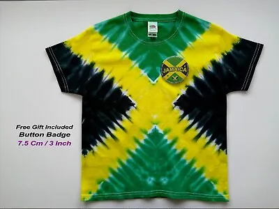 Buy Jamaica T-Shirt Tie Dye Reggae Flag Kid's Men's Women's Adults Independence Day • 10.50£