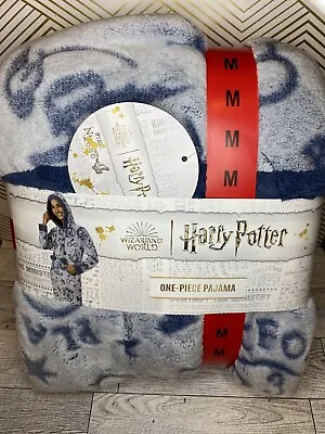 Buy Harry Potter One Piece Hoodie Pajamas Blue MEDIUM PJs Officially Licensed Merch • 19.45£