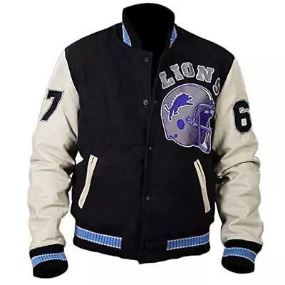 Buy Mens Beverly Hills Cop Detroit Lions Axel Foley Vintage - Leather Sleeves Jacket • 58.61£
