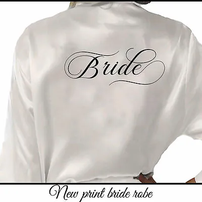 Buy Personalised Bride Robe Short V Neck Bridesmaid Satin Gown Wedding Kimono PJS • 10.89£