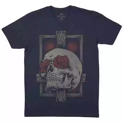 Buy Skull Cross Mens T-Shirt Horror Rose Flower Gothic Dark Grim Reaper P239 • 11.99£