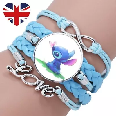 Buy Lilo & And Stitch Blue Bracelet Wristband Love Charm Christmas • 4.75£