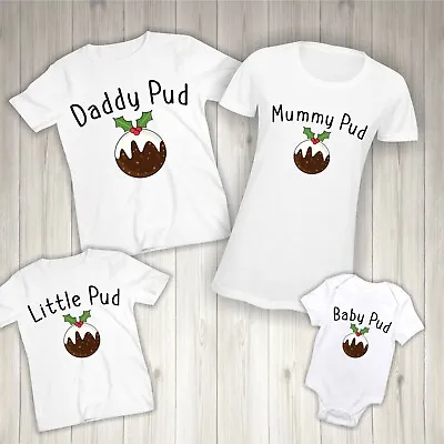 Buy Pud Family Christmas T-Shirts, Matching Tshirts Mummy Daddy Baby Little Pudding • 8.95£