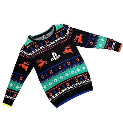 Buy Kids Boys Christmas Jumper PlayStation Xmas Sweater Long Sleeve Age 6-13 Yrs • 15£