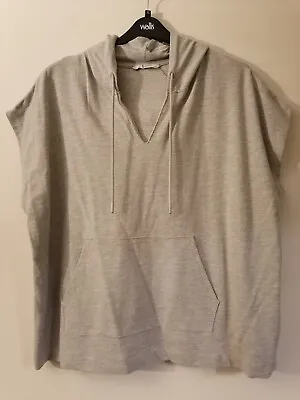 Buy Tu Ladies Sleeveless Hoodie Pullover With Front Pocket Grey Size 20 • 11£