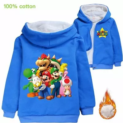 Buy Super Mario Luigi Yoshi Browser Boy Girl Winter Hoodie Jacket Outerwear Gifts • 17.84£