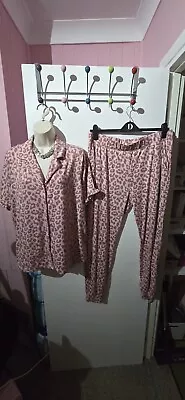 Buy Size 16-18 LARGE Matalan  Time To Dream  Pink Animal Print Pyjamas • 4.99£