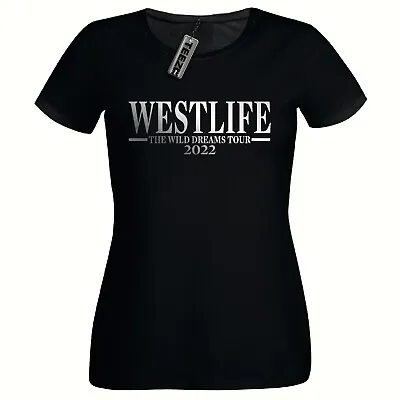Buy Westlife Wild Dreams Tour T Shirt, Ladies Fitted T Shirt, Silver Slogan • 10.35£