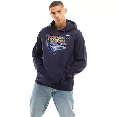 Buy Back To The Future Mens Hoodie Tour Pullover Navy S - XXL Official • 24.99£