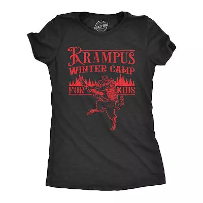 Buy Womens Krampus Winter Camp For Kids T Shirt Funny Xmas Evil Santa Claus Monster • 9.16£