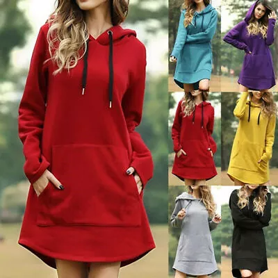 Buy Elegant And Versatile Womens Casual Hoodie Dr With Long Sleeves And Tunic • 13.54£