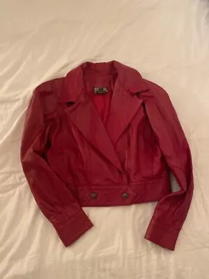 Buy ARIELLA FASHIONS LTD Red Leather Jacket 80s  • 35£