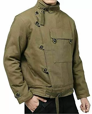 Buy Mens Vintage Swedish Motorcycle Jacket Men's Winter Army Tank Coat Cotton Jacket • 24£