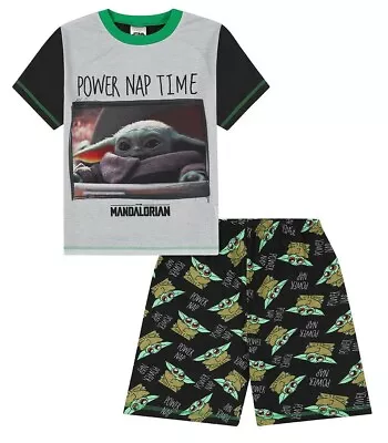 Buy Boys Short  Star Wars Baby Yoda The Child Mandalorian Power Nap Pyjama Set • 12.99£