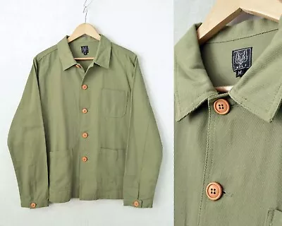 Buy 60s Style French Army Green Cotton Twill Canvas Chore Jacket - Various Sizes • 59.95£