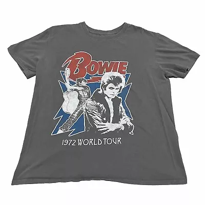 Buy VTG Retro David Bowie Women Gray 1972 Concert Tour Rock Queen T-Shirt-L-6696 • 13.30£
