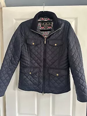 Buy Barbour Cormorant Navy Quilted Jacket With Corduroy Trim & Pocket Detail Size 12 • 19.99£