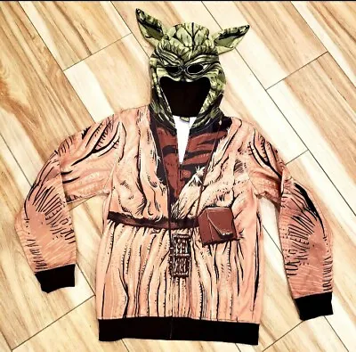 Buy Star Wars Yoda Zip Up Mask With Hoodie Size Youth XL • 7.89£