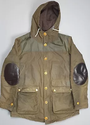 Buy Barbour Game Parka Wax Jacket Mens Medium Green Hooded Patch Outdoor Mod Coat • 145£