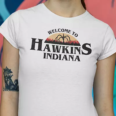Buy Welcome To Hawkins T-Shirt Top -  Upside Down Sci-fi Horror Drama Supernatural • 8.99£