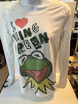 Buy Woman’s Size 20 White Long Sleeved T-shirt With Kermit The Frog  Vintage T-shirt • 6.62£
