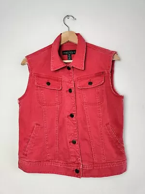 Buy Lauren Ralph Lauren Red Denim Trucker Button Up Vest Jacket - Women's Medium • 24.95£